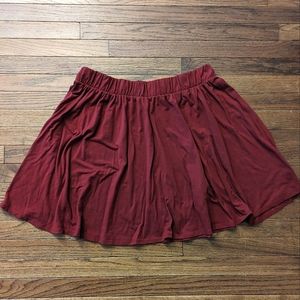 Plus Size Burgundy Circle Skirt